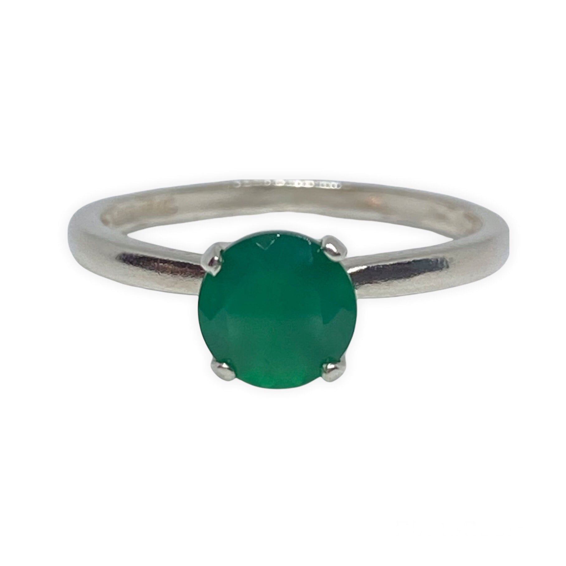 Green Onyx Solitaire • Sterling Silver